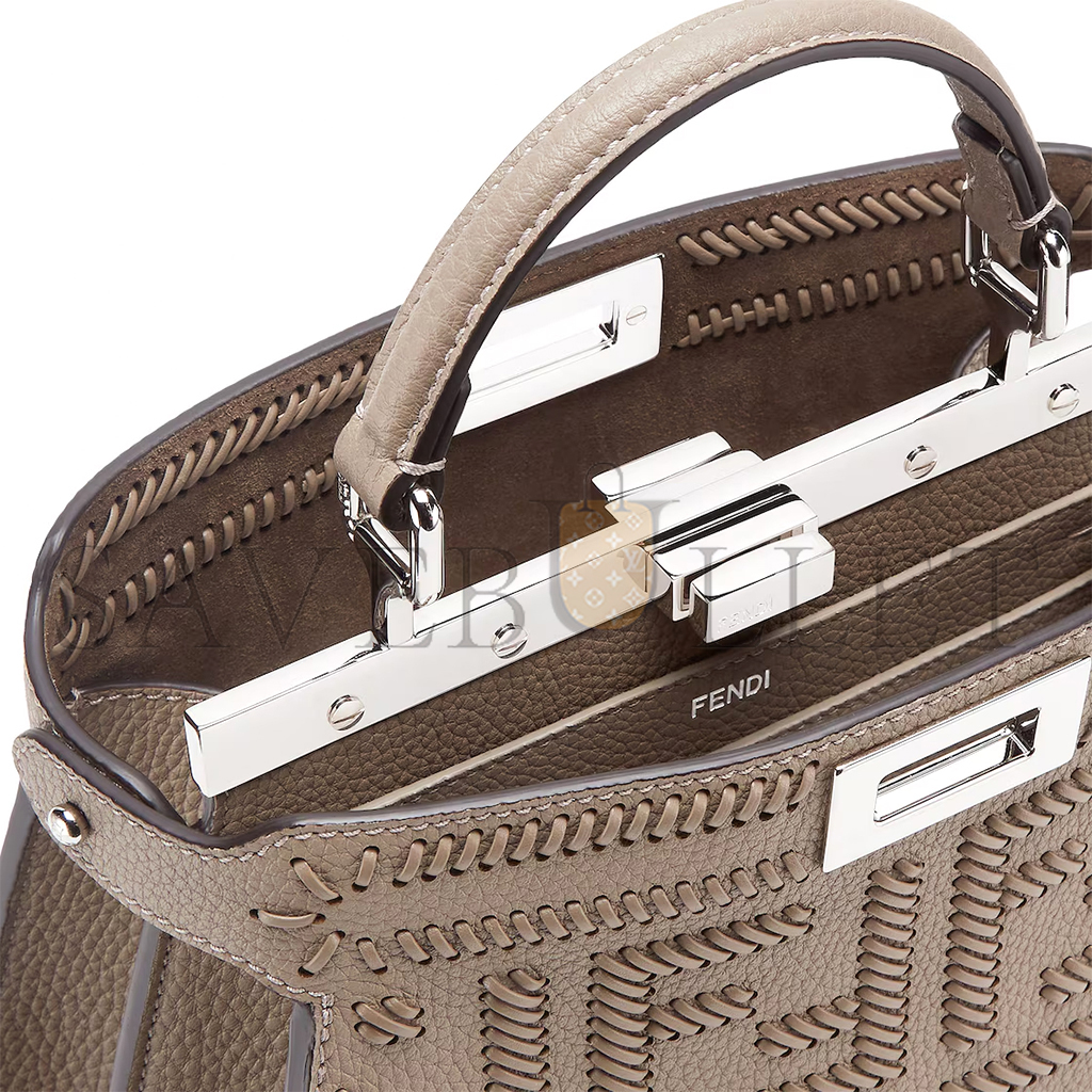 F**di peekaboo iseeu brown braided leather bag 8bn327anx8f1c6l (33*25*13cm)